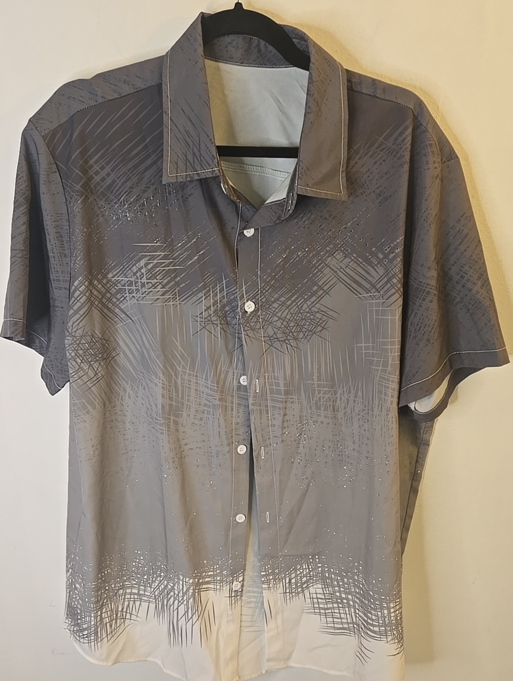 Manfinity Casual Short-Sleeve Button-Down Shirt - Gray Gradient